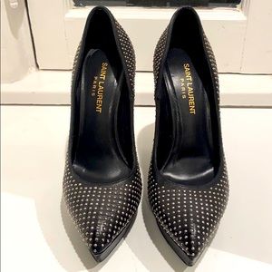 Saint Laurent black studded heels size 36.5